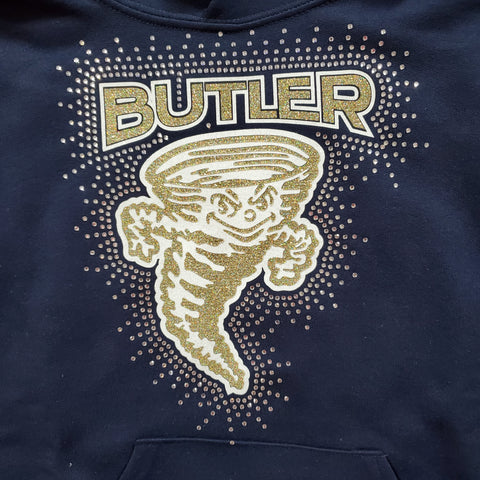 Butler Golden Tornado Tuffy Glitter & Rhinestone Design (CLICK TO CHOOSE YOUR SHIRT)