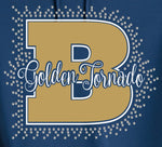 Butler B Golden Tornado Glitter and Bling Rhinestone Design