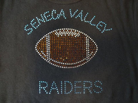 Seneca Valley Football Solid Rhinestone Design