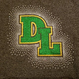 DL Block Rhinestone and Glitter Design - On Gray