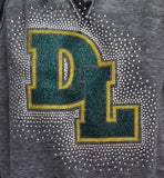 Deer Lakes DL Block Rhinestone and Glitter Design - Light Gray