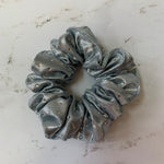 Metallic Silver Scattered Bling Scrunchie