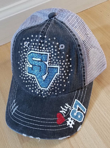 Seneca Valley Bling Logo Destructed Trucker Cap / Hat