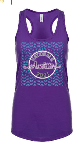 Arielettes Glitter and Rhinestones NATIONALS 2021 Tank top for Ladies
