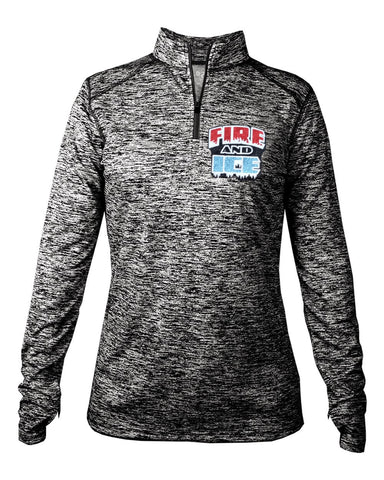 Fire & Ice Quarter Zip Long Sleeve Tee in Ladies sizes - GrandChampBows - 1