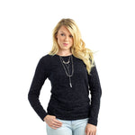 Customizable Team Mascot Glitter Fitted Long Sleeved Tee in Ladies Sizes