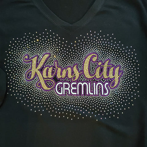 Karns City Gremlins Script Spectacular Bling Rhinestone Design