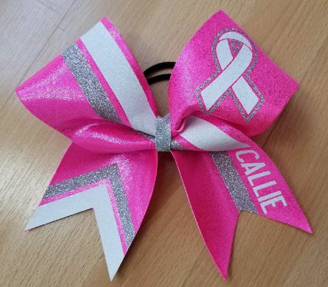 Personalized Pink Breast Cancer Awareness Bow